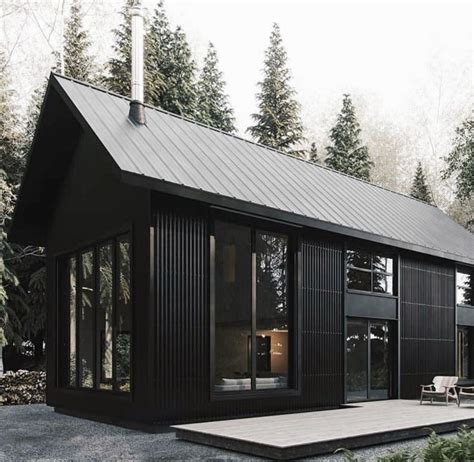 black corrugated metal small house|tiny homes with dark exterior.